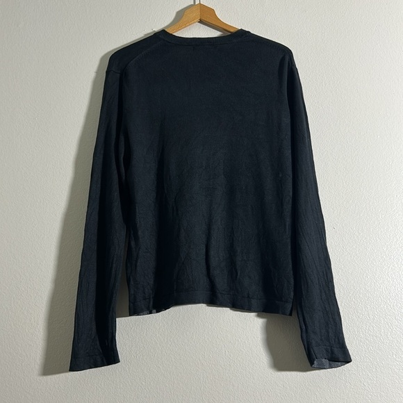 BR Silk Cashmere Men's Black V-Neck Sweater - Picture 4 of 4